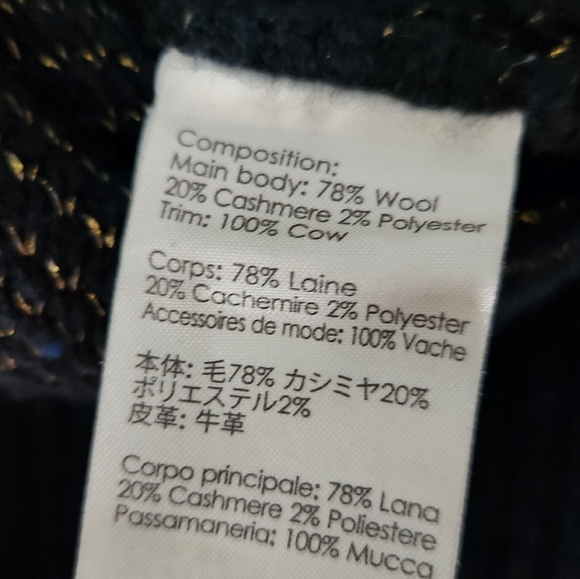 *3.1 Phillip Lim Navy and Gold Wool/Cashmere Blend Sweater Women's Large - Picture 6 of 8